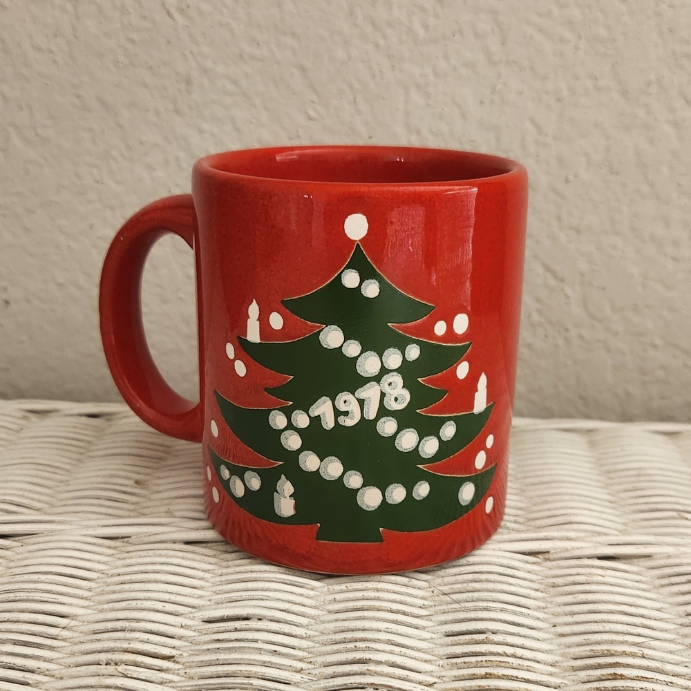 Festive Red Christmas Tree Mug